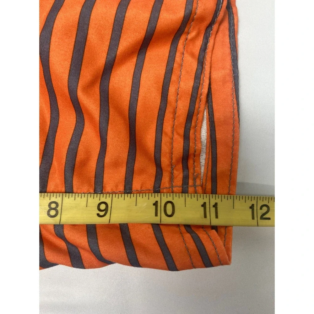 OP Board Shorts Men's S 28-30 Gray Orange Striped Swim Trunks 10